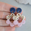 Floral earrings pink/blue II