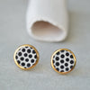 black polka dot stud earrings