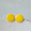 lemon yellow stud earrings