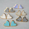 ceramic heart stud earrings