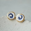 ceramic stud earrings gold