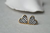Gold rimmed heart studs