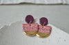 Halfmoon earrings purple/wine red