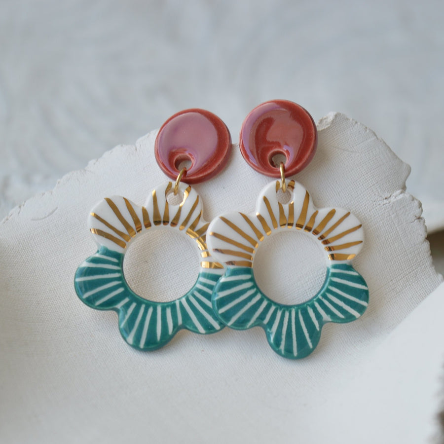 ceramic flower earrings