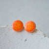 Ceramic stud earrings - lava orange