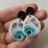 Turquoise hole statement earrings