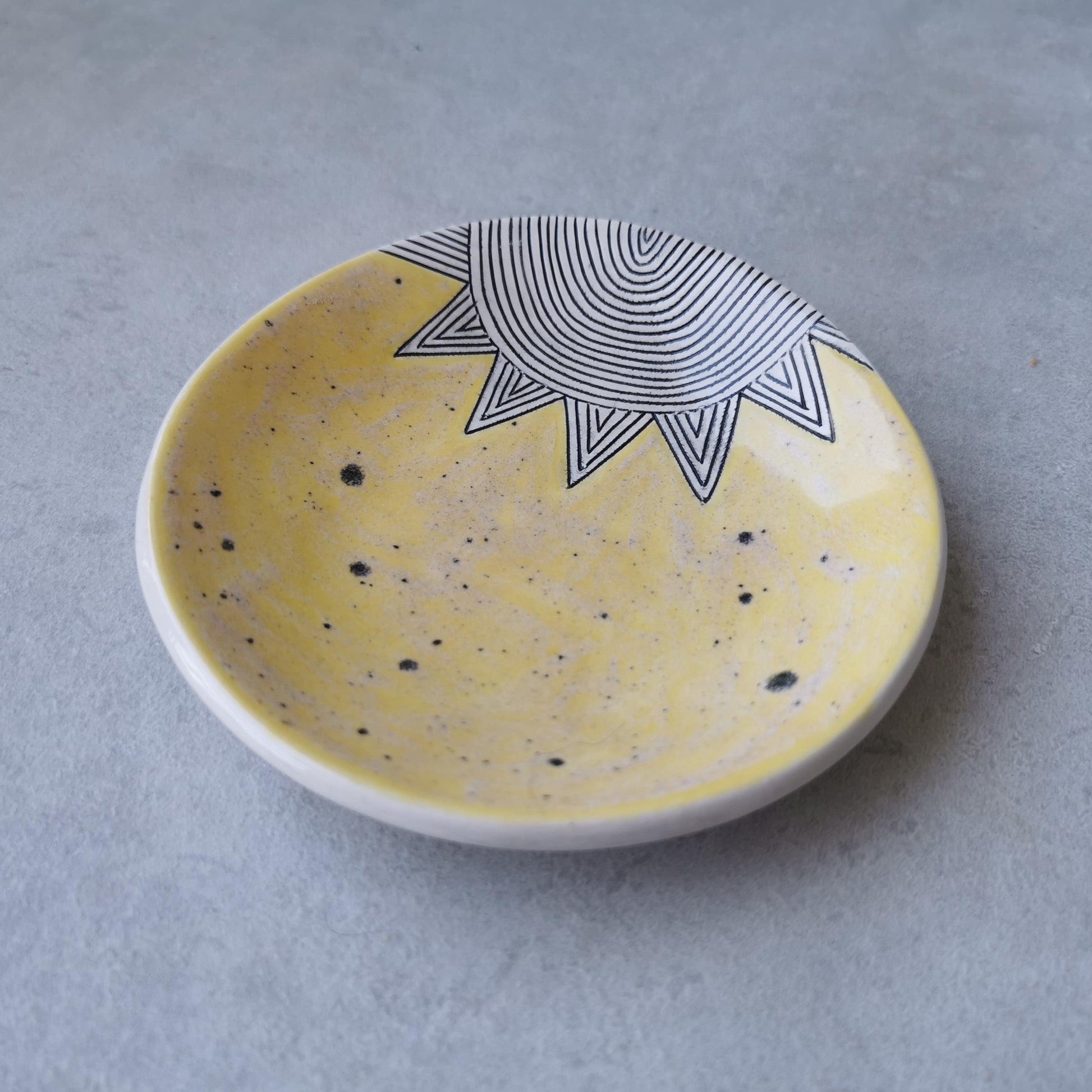 handmade ceramic ring dish sunshine