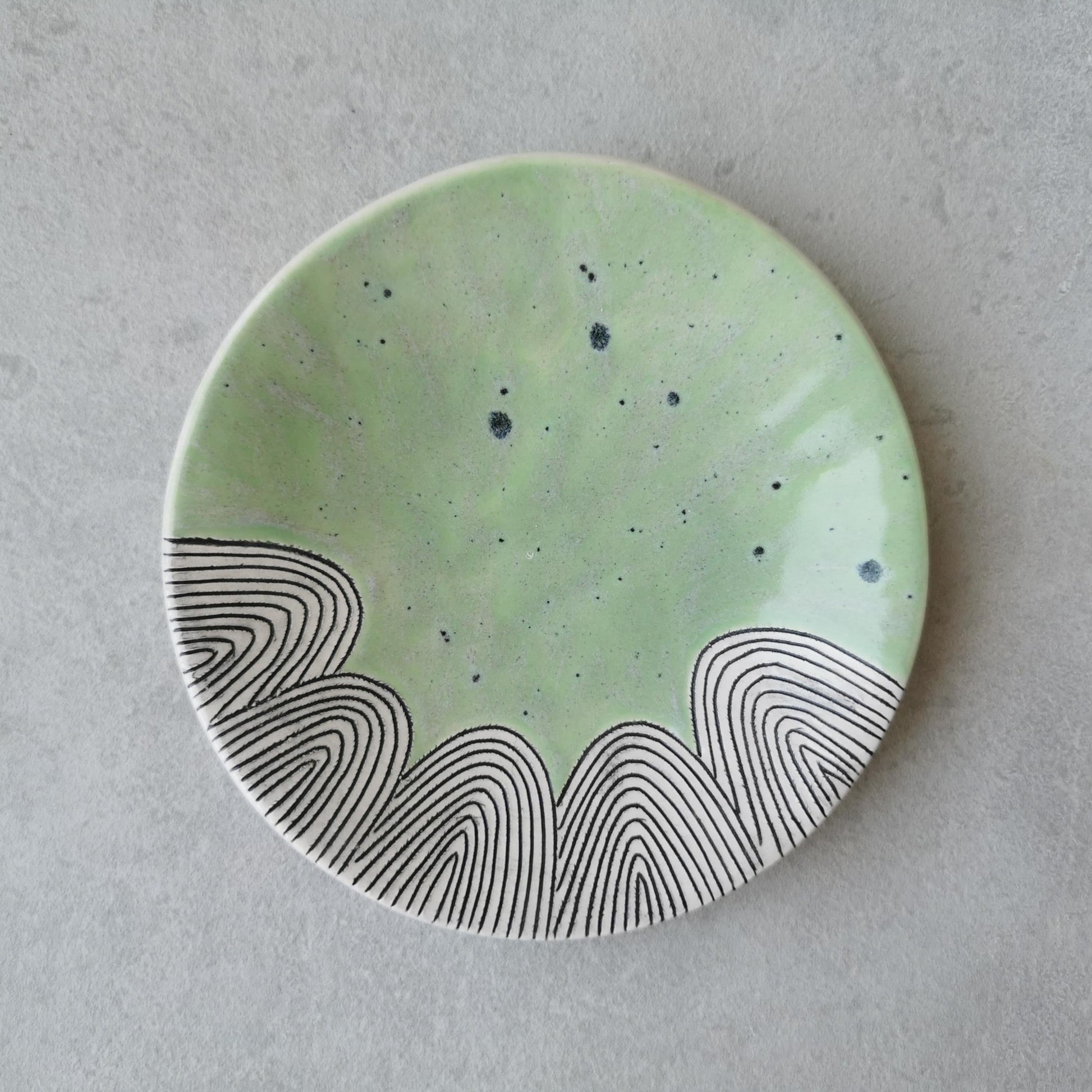 handmade ceramic ring holder green hills