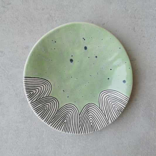 handmade ceramic ring holder green hills
